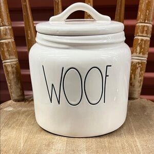White Ceramic Dog Treat Jar